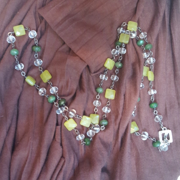 Silpada faceted jade crystal necklace with toggle - Picture 4 of 7